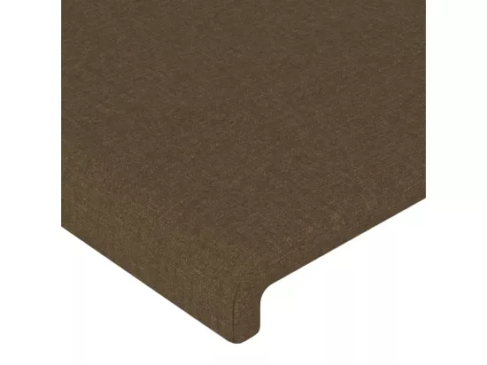 Tête de lit avec oreilles Marron foncé 183x23x78/88 cm Tissu