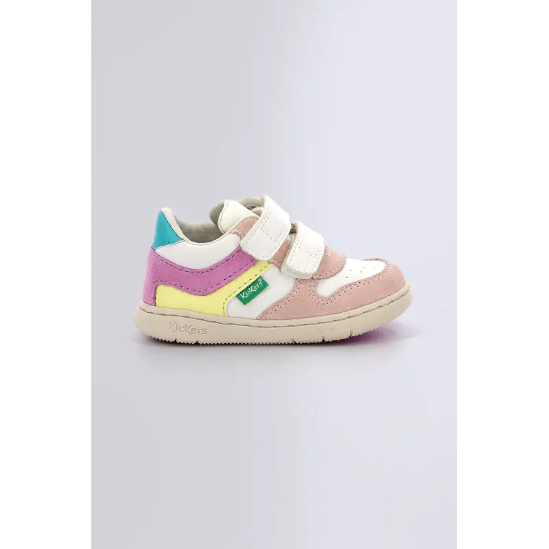 Kickmotion Beige rose jaune BASKETS BASSES Synthétique Garçon