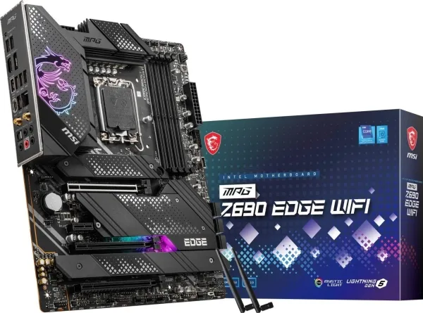 [OUTLET] - MSI MPG Z690 EDGE WIFI - Bundkort - ATX - LGA1700 sokkel - Z690 Chipset - USB-C Gen2, USB 3.2 Gen 1, USB 3.2 Gen 2, USB-C Gen 2x2 - 2.5 Gigabit LAN, Wi-Fi 6, Bluetooth - onboard grafik (CPU påkrævet) - HD Audio (8-kanaler)