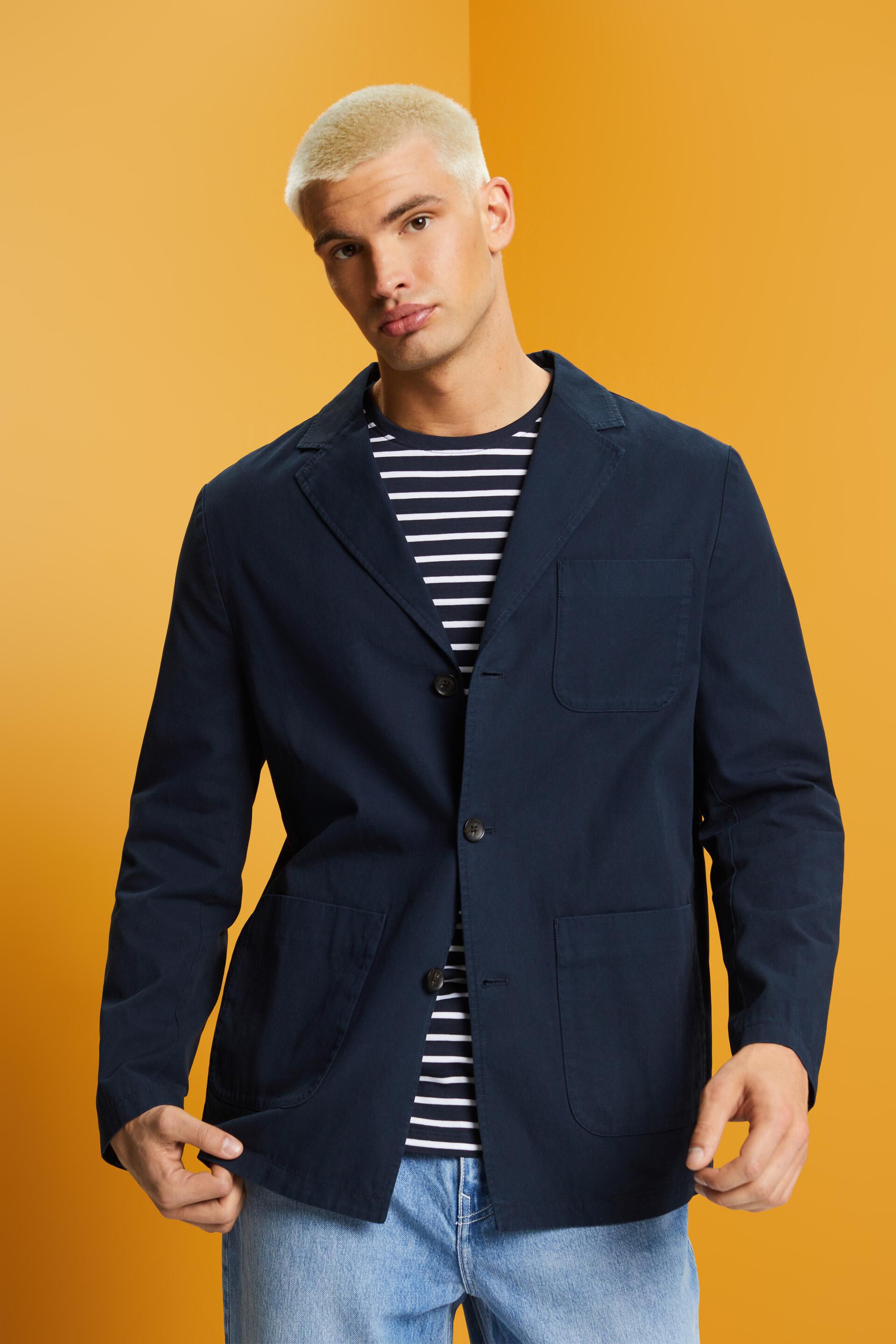 Veste style blazer en twill de coton