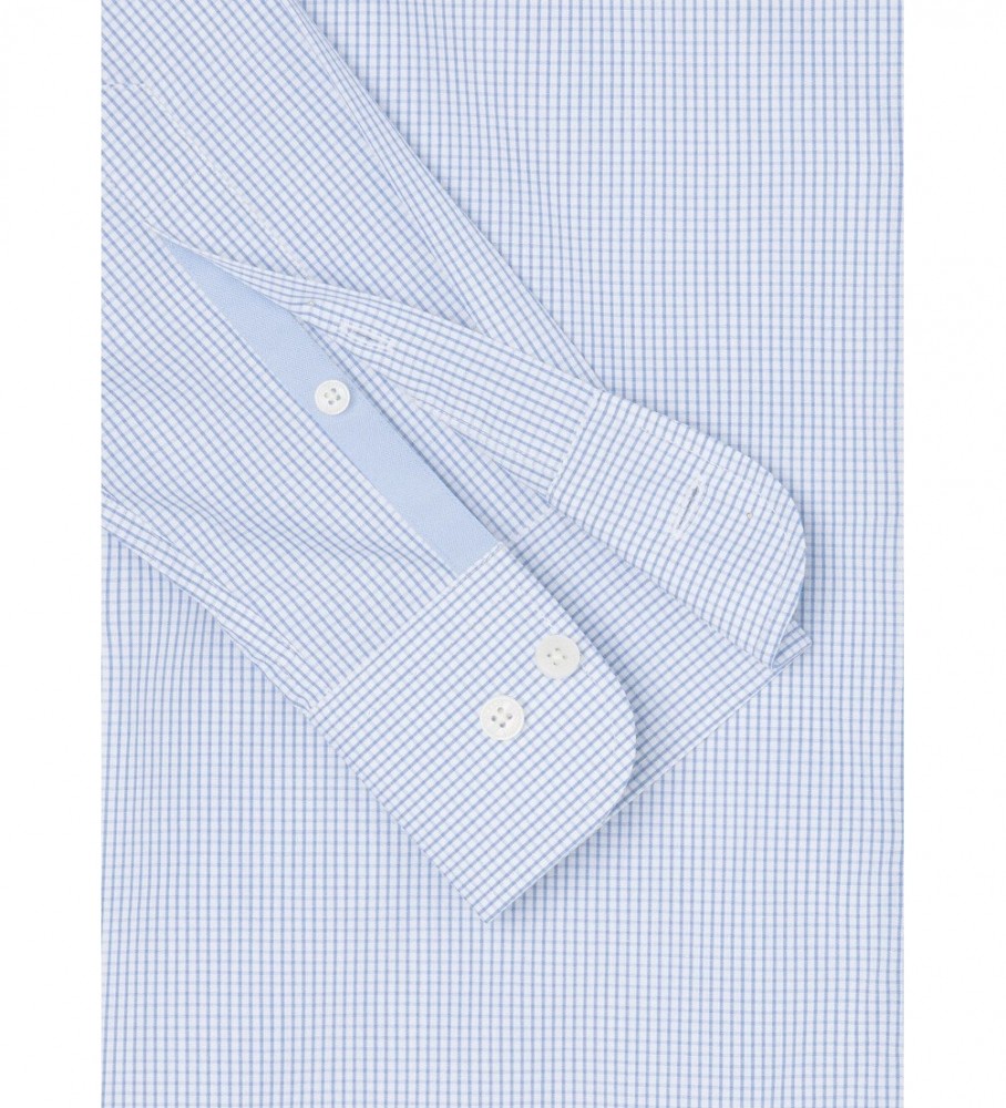 Camisa Hackett Azul com Estampa Xadrez