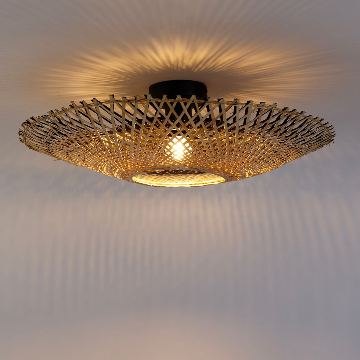Oosterse plafondlamp bamboe 50 cm - Rina