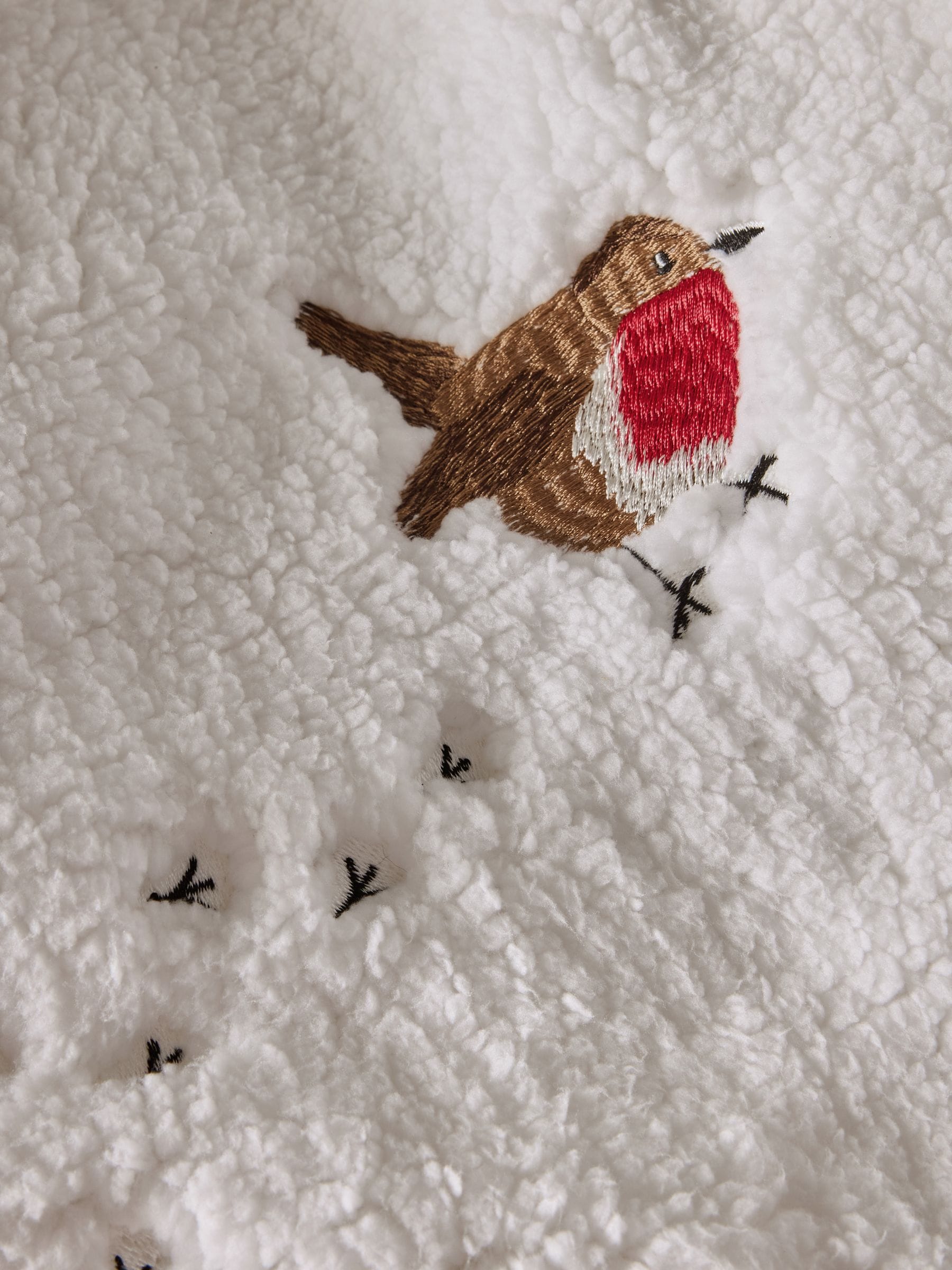 Christmas Robin fleece dekbedovertrek en kussensloop