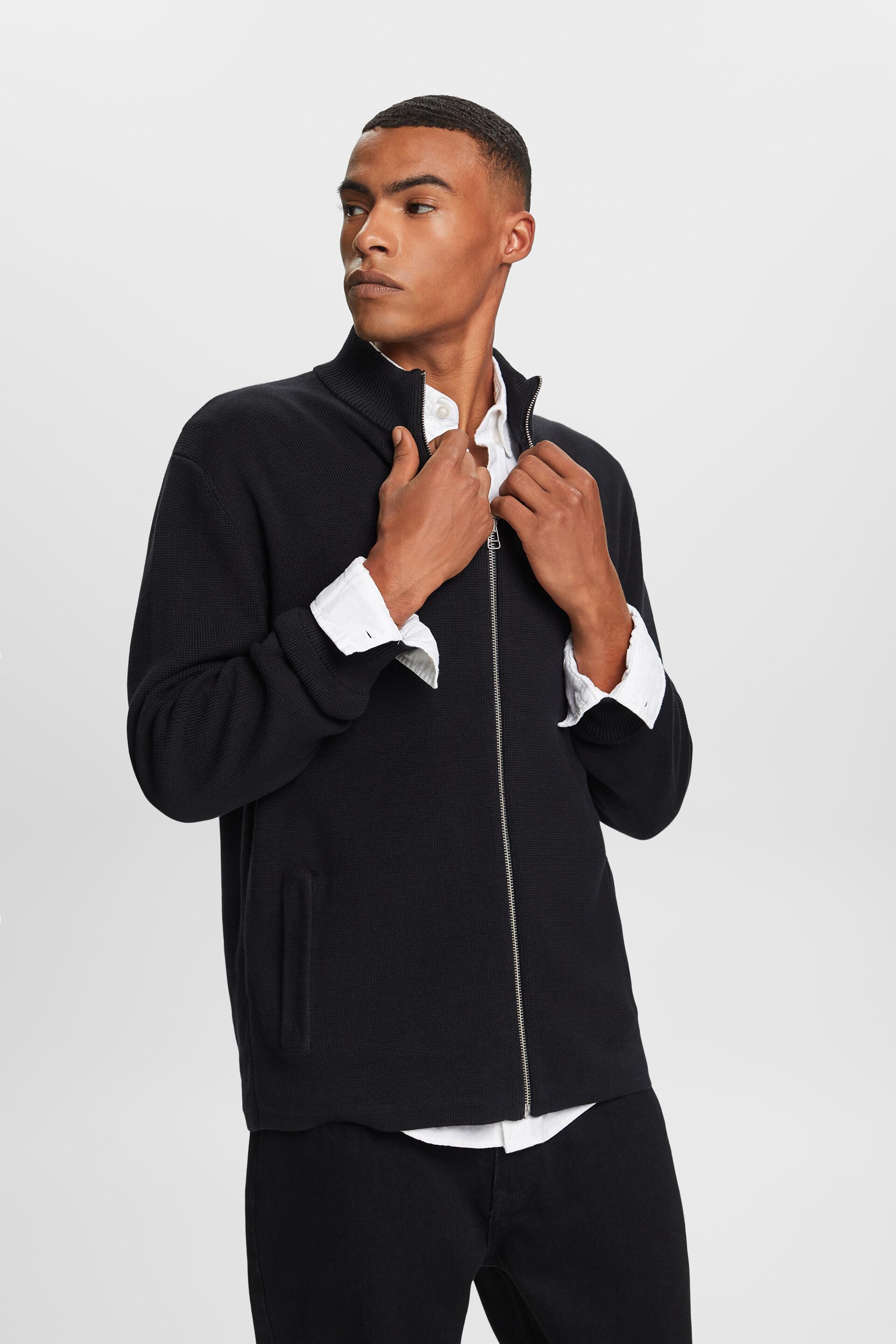 Cardigan zippé, 100 % coton