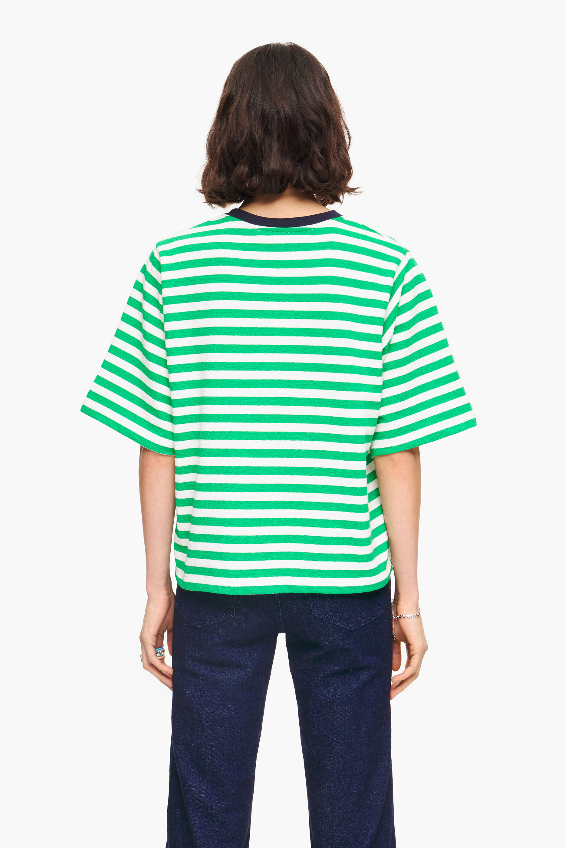 camiseta listrada verde para cachorro