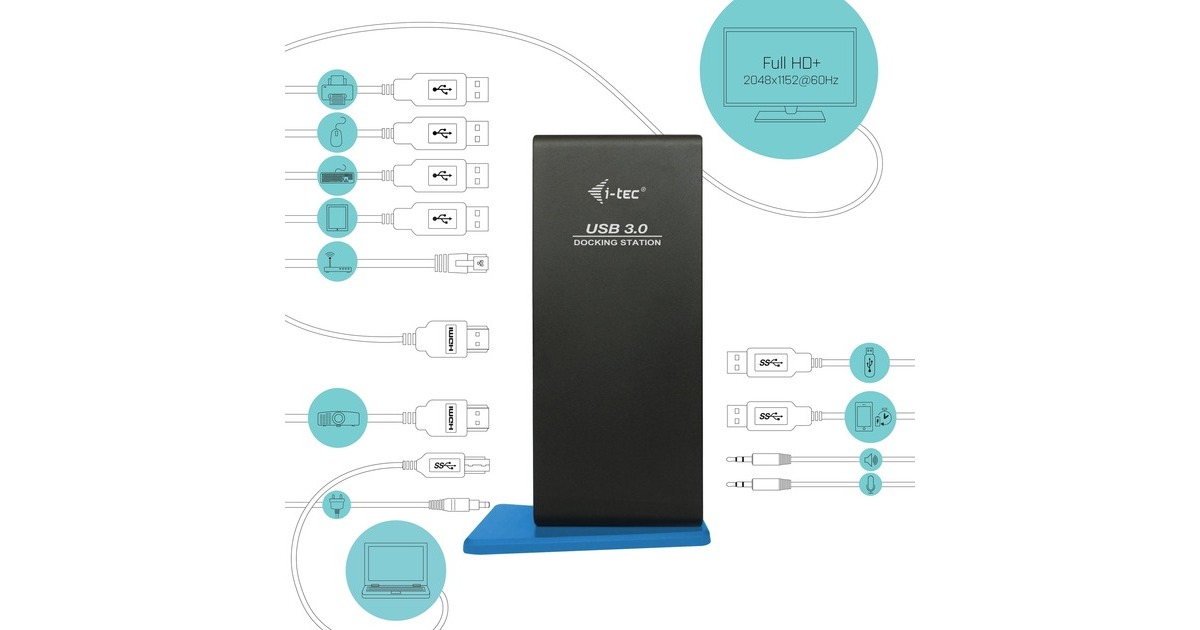 i-tecUSB 3.0/USB-C Dual HDMI dockingstation  (Zwart)
