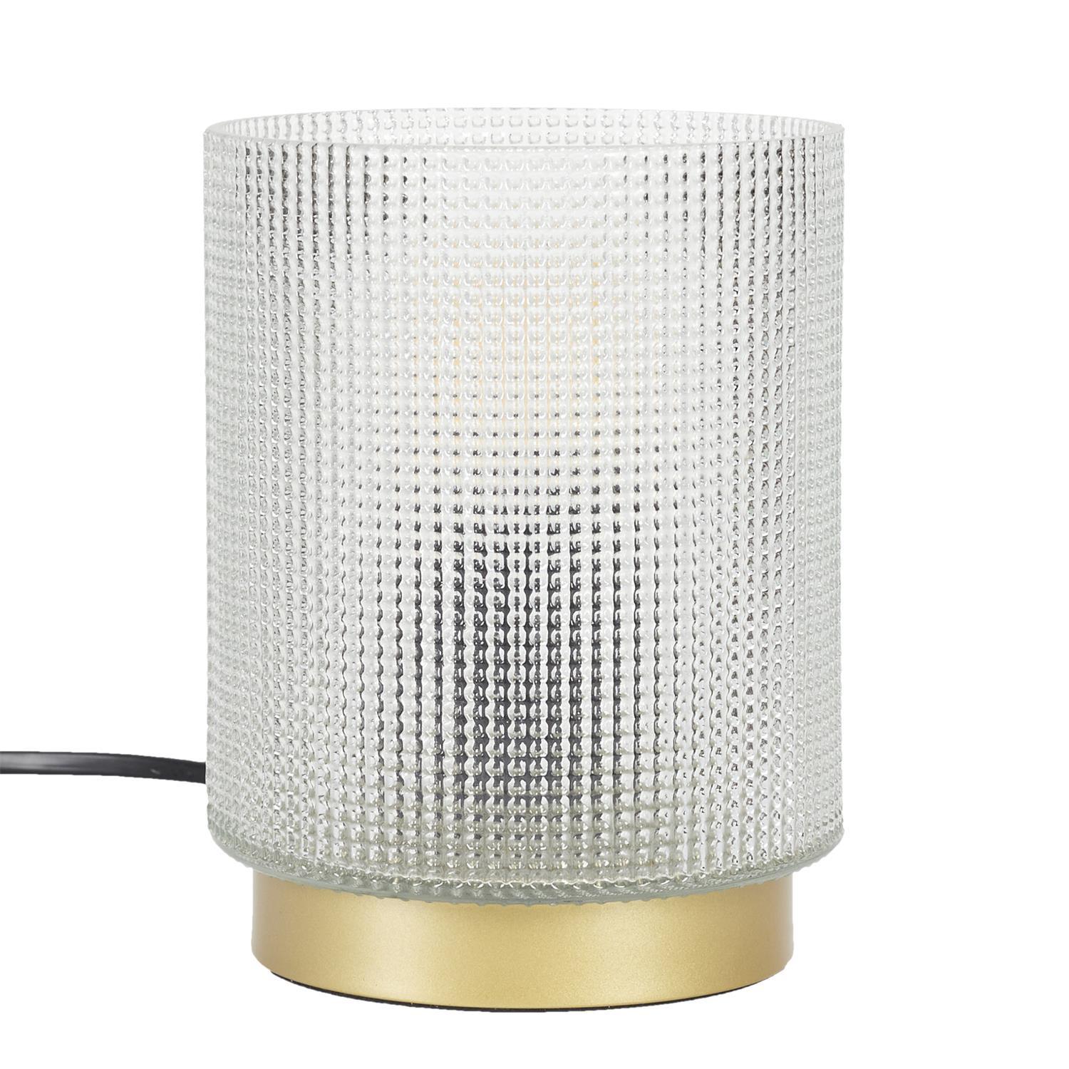 LAMPE A POSER VERRE EMBOSSE BLANC