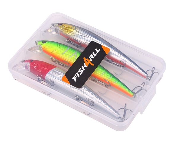 Kit Leurres Durs Fish4All Hardlure Kit Wobble 1 Floating 12cm 17g (3 Pièces)
