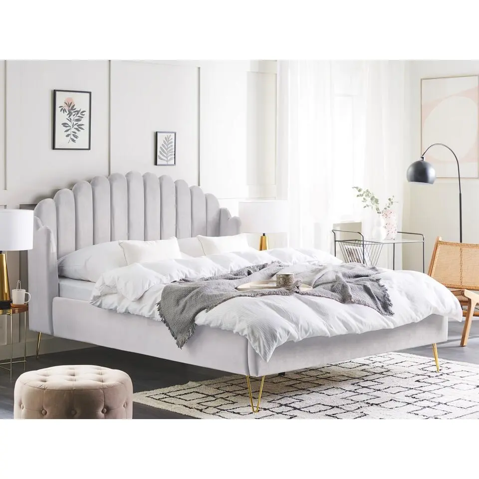 AMBILLOU - Tweepersoonsbed - Goud - 160 x 200 cm - Fluweel