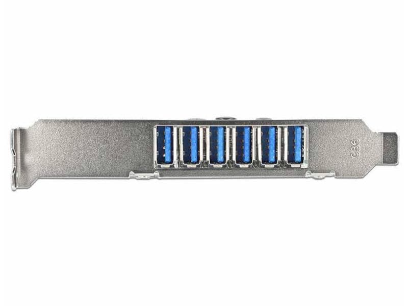Delock PCI-Express-Karte 89377 USB 3.0 - 6x extern   1x int PCI Express-Karte mit 6 USB 3.0 Anschlüssen