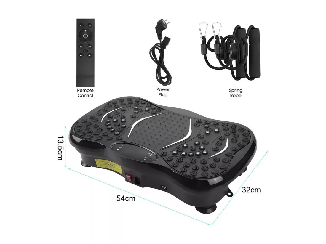 Plaques de vibration 220W, machine d'exercice de fitness à vibration, avec télécommande et 2 bandes de résistance, charge max150kg