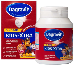 Dagravit Kids-Xtra Multivitaminen Kauwtabletten Aardbei 60ST
