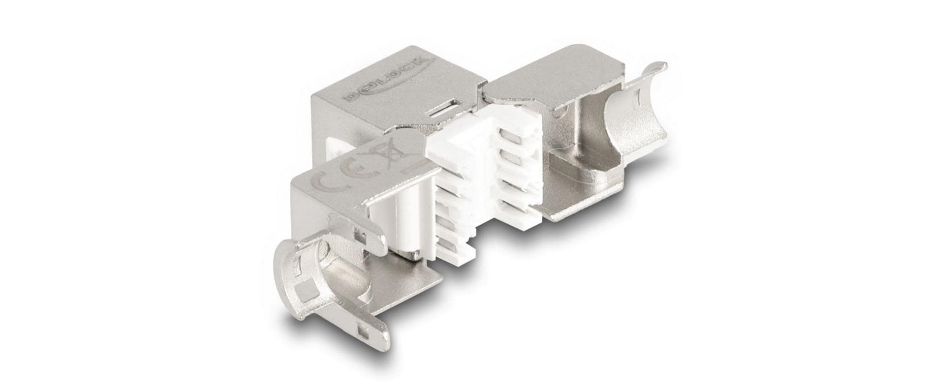 Keystone-Modul RJ45 zu LSA Cat.6A Slim werkzeugfreiDelock Keystone Modul RJ45 Buchse zu LSA Cat.6A Slim werkzeugfrei