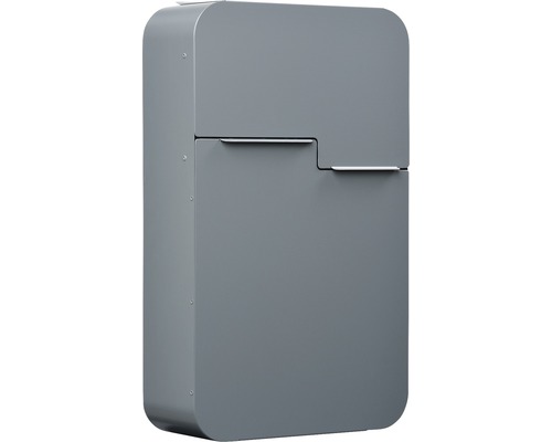 MEFA brievenbus, gepoedercoat staal, BxHxD 322/539/132 mm, Retro 620, Basaltgrijs RAL 7012, semi-mat, frontuitname