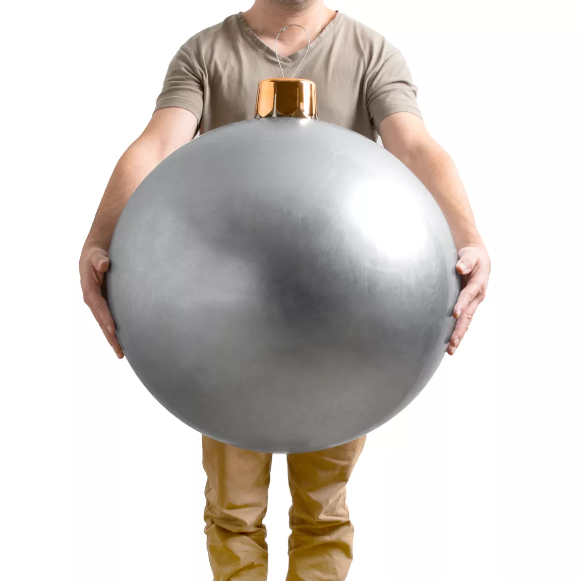 Grande boule de Noël gonflable (D65 cm) Argent