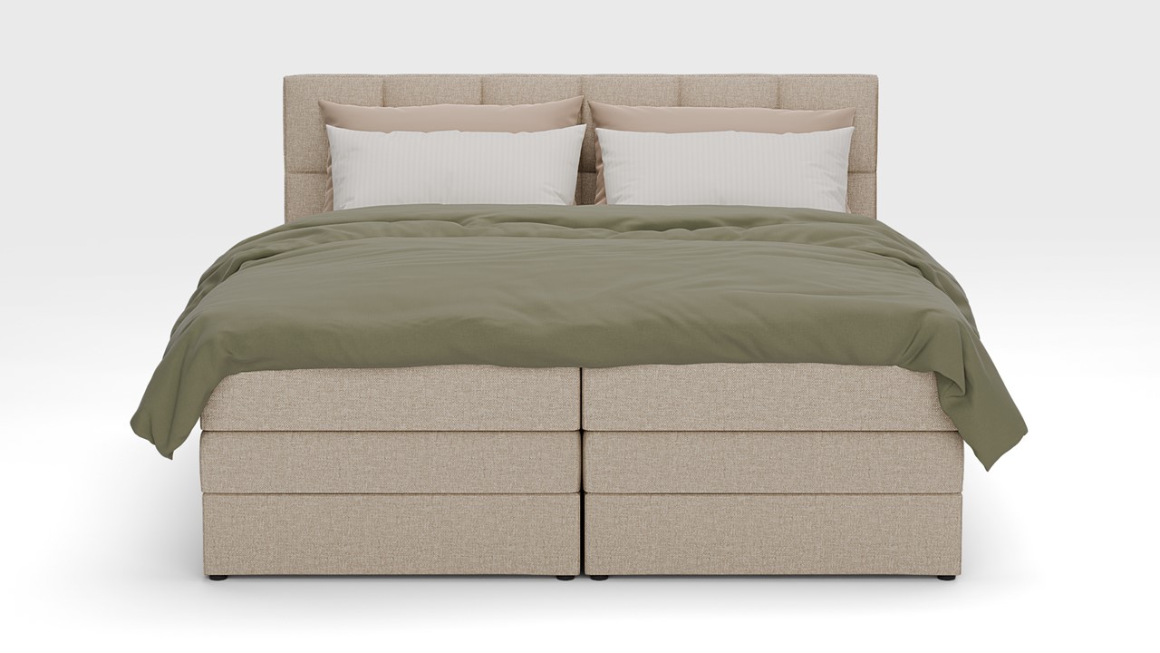 Opbergboxspring Jade - Linen touch beige