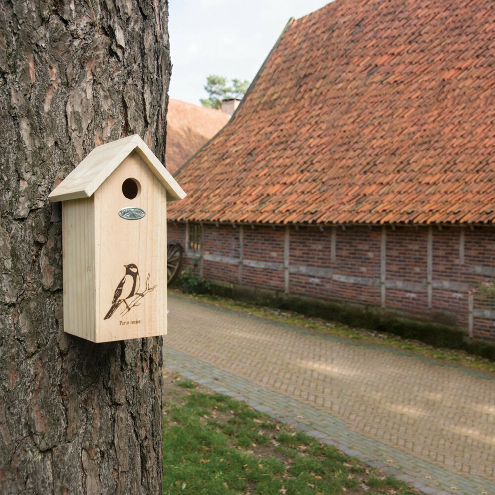 Esschert Design Nestkast Koolmees Silhouet Naturel