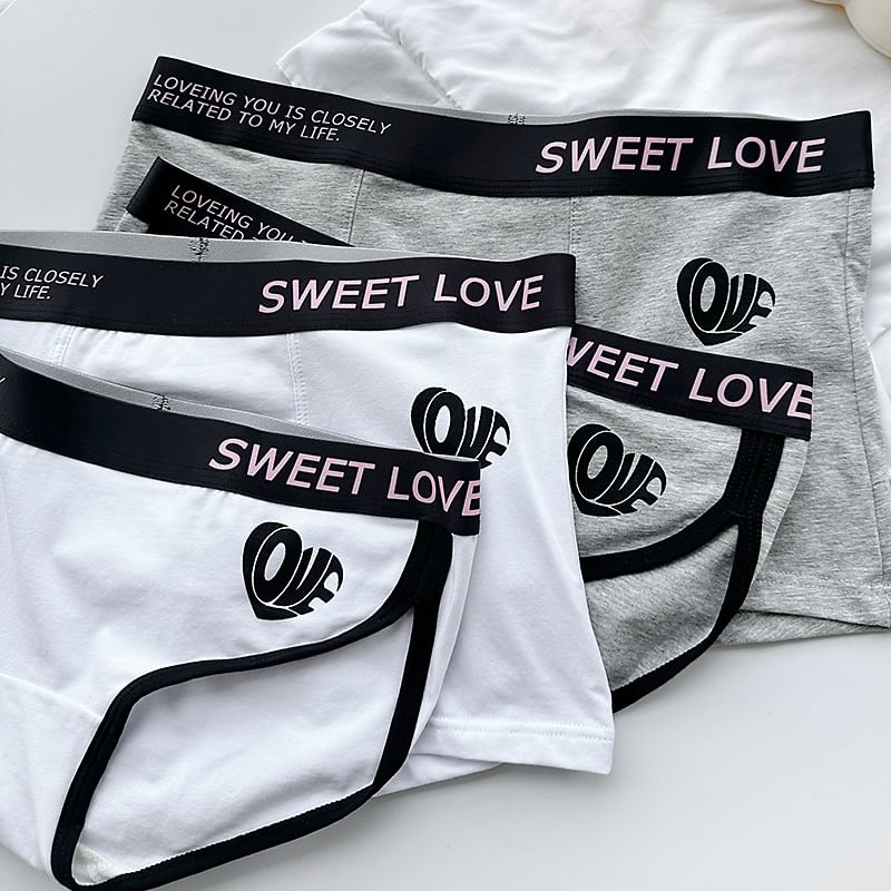 Pancherry - Matching set voor koppels: slipje met letters + boxershorts