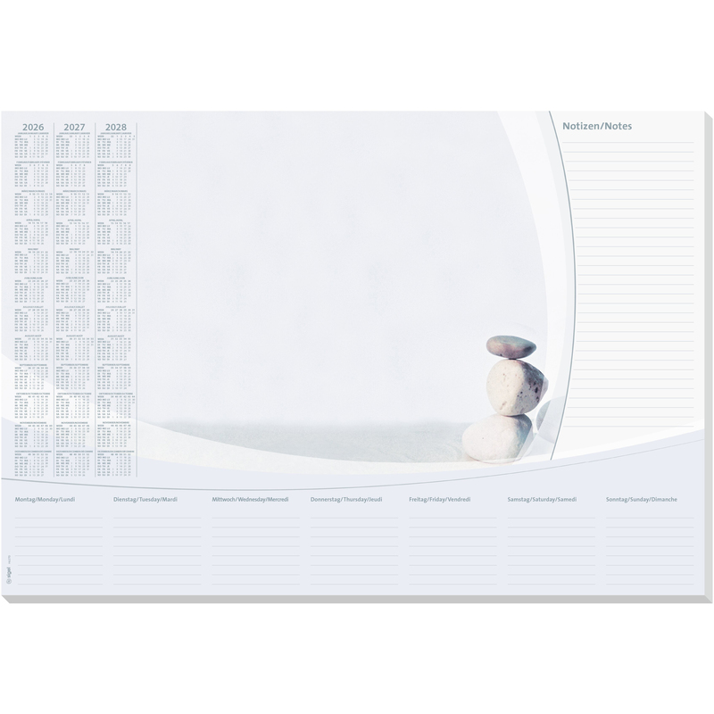 Sigel Schreibunterlage Harmony mit Kalender 2023/2024/2025, Papier, grau