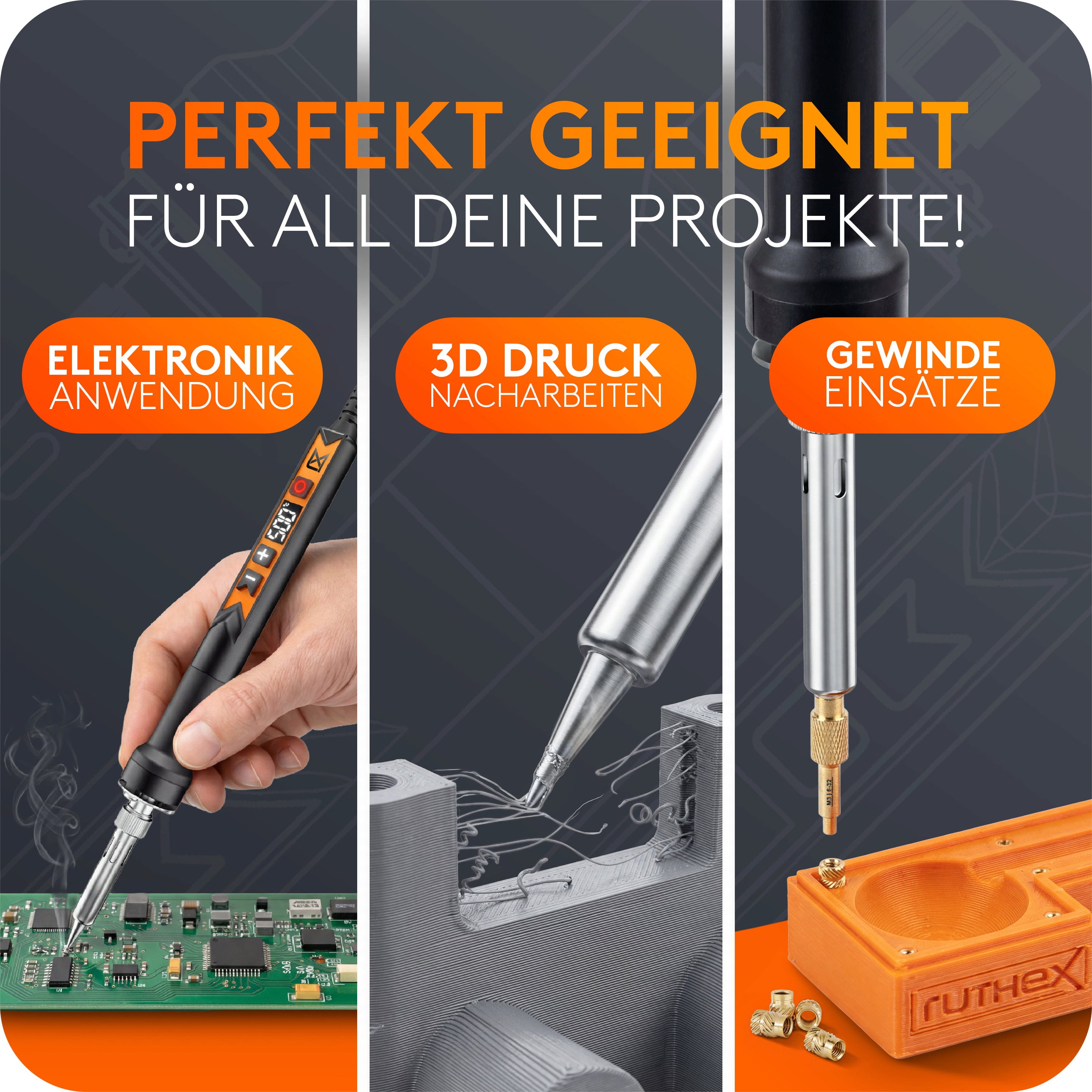 ruthex  900M Lötkolben    Elektrischer Lötkolben mit LED Display