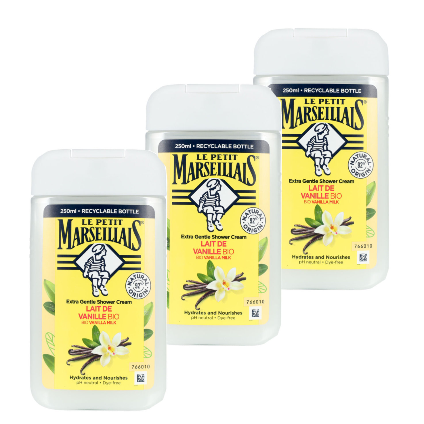 Le Petit Marseillais Creme Duschgel Vanille 3x 250ml