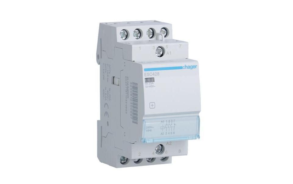 Schütze 25A 3S+1Ö, 230VInstallationsschütz 25A 3 Schliesser und 1 Öffner, 230V