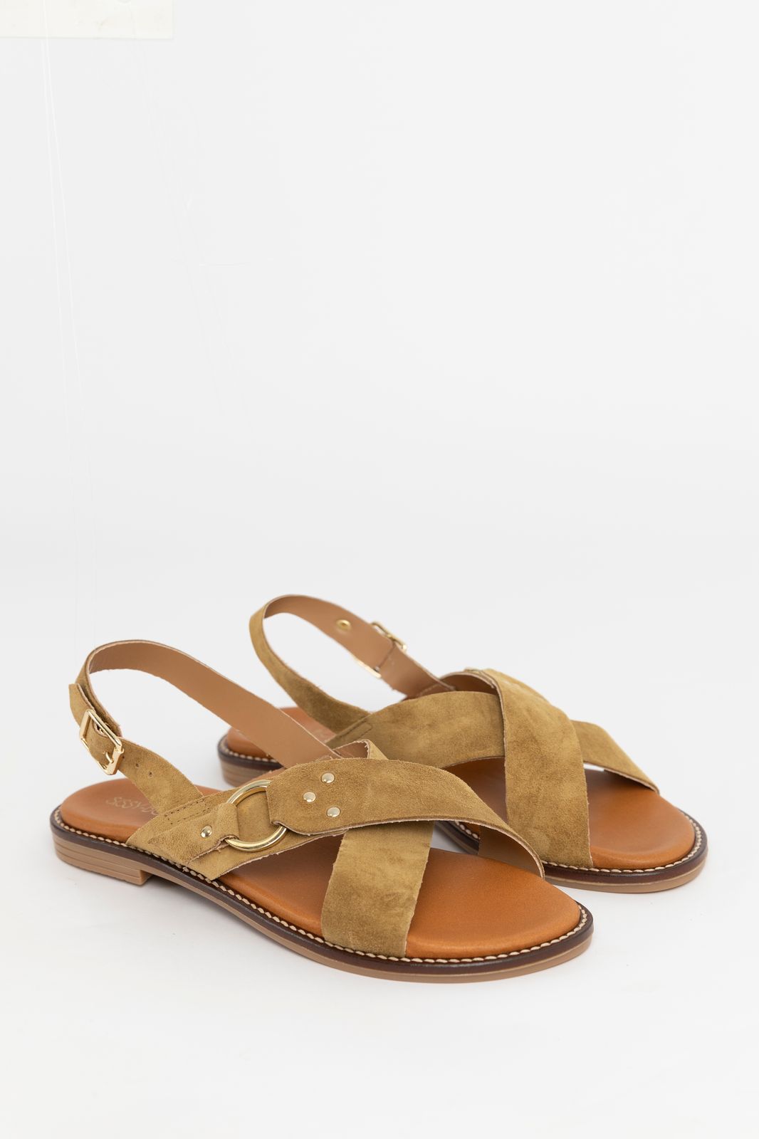 Groene suède sandalen