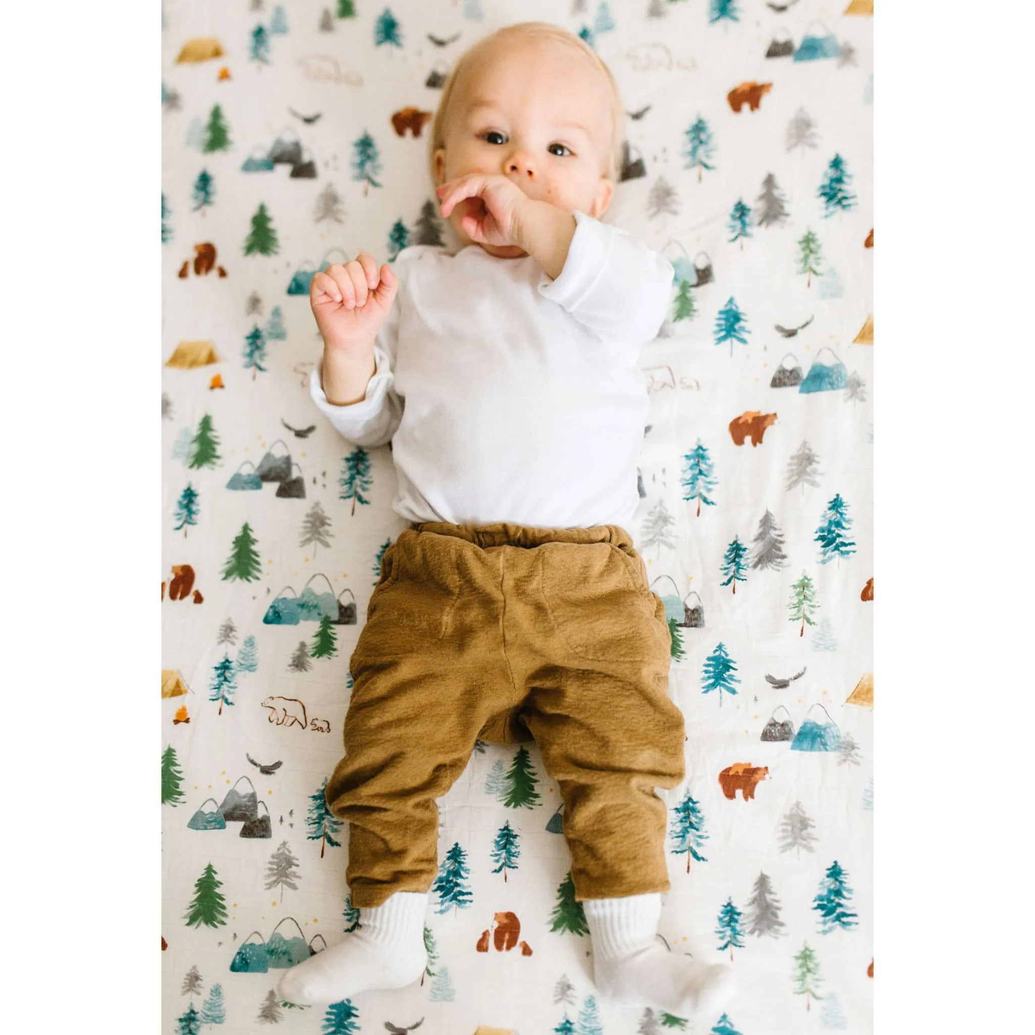 Loulou Lollipop Drap Contour pour Lit de Bébé - Mousseline Bambou Aventure
