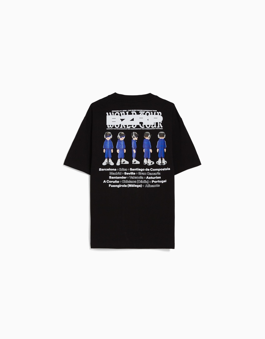 Camiseta boxy fit com estampa BERSHKA ft. BIZARRAP