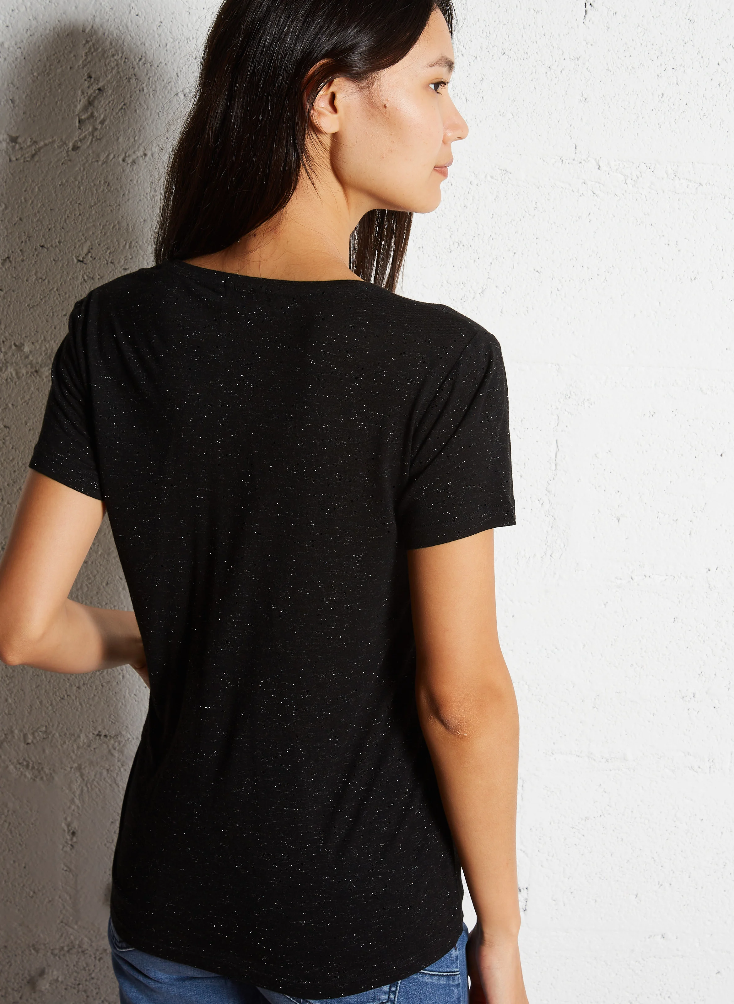 Tee-shirt col V| Noir