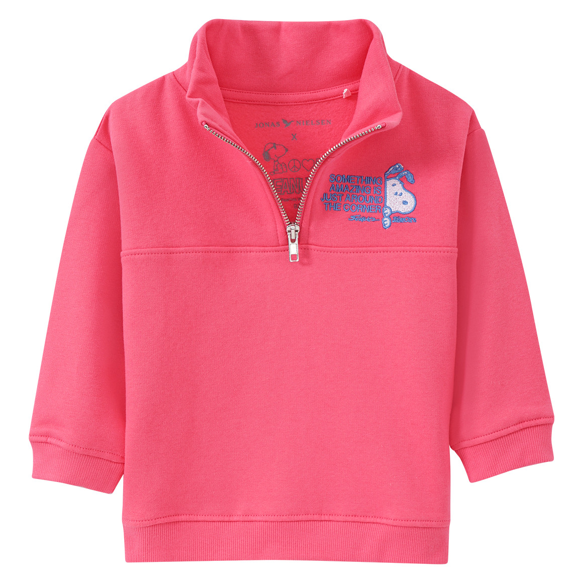 Jonas Nielsen Peanuts Sweatshirt im Troyer-Style pink