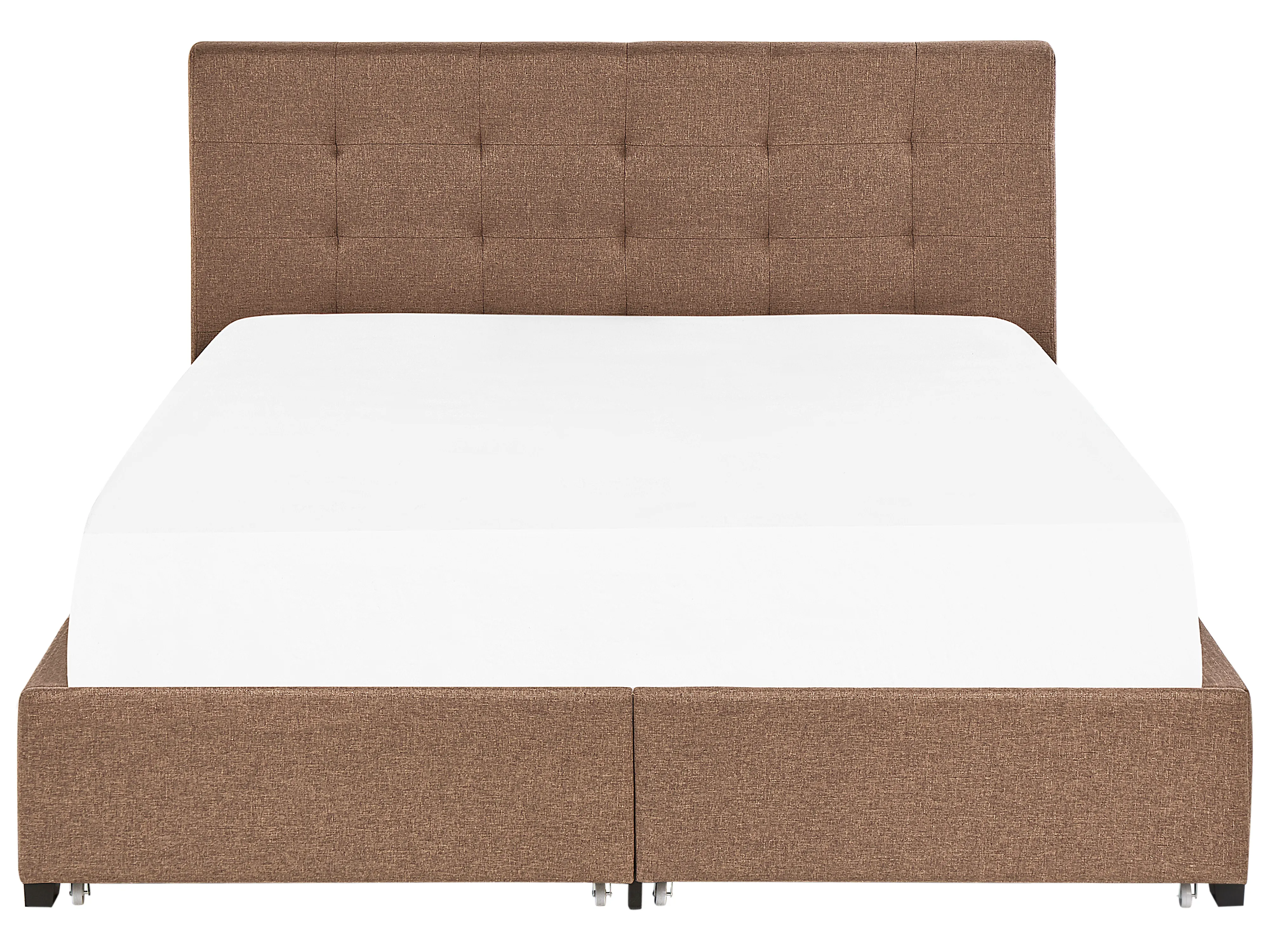Bed met opbergladen Stof LA ROCHELLE 180 x 200 cm Bruin