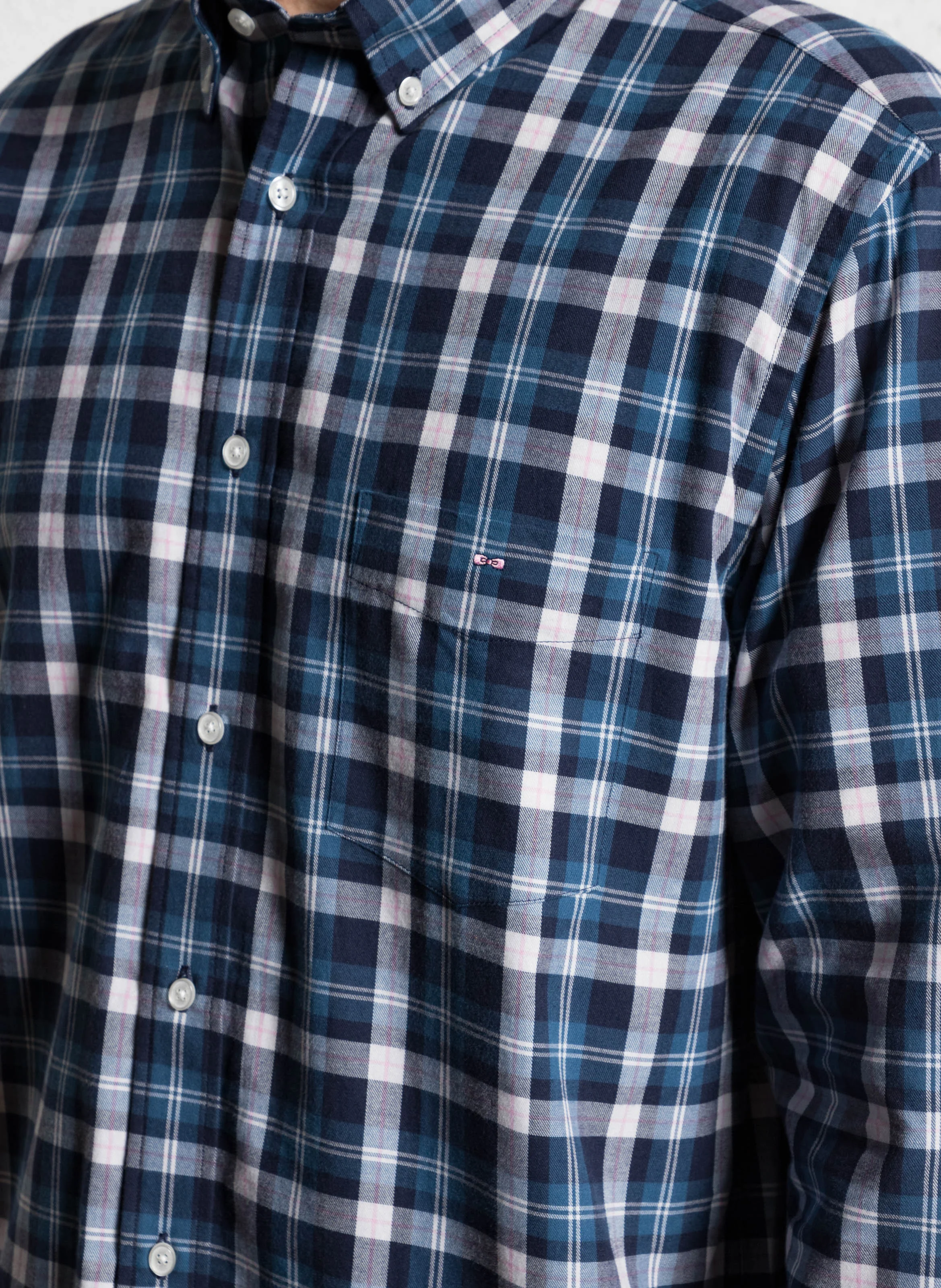 Chemise à carreaux en coton | Bleu