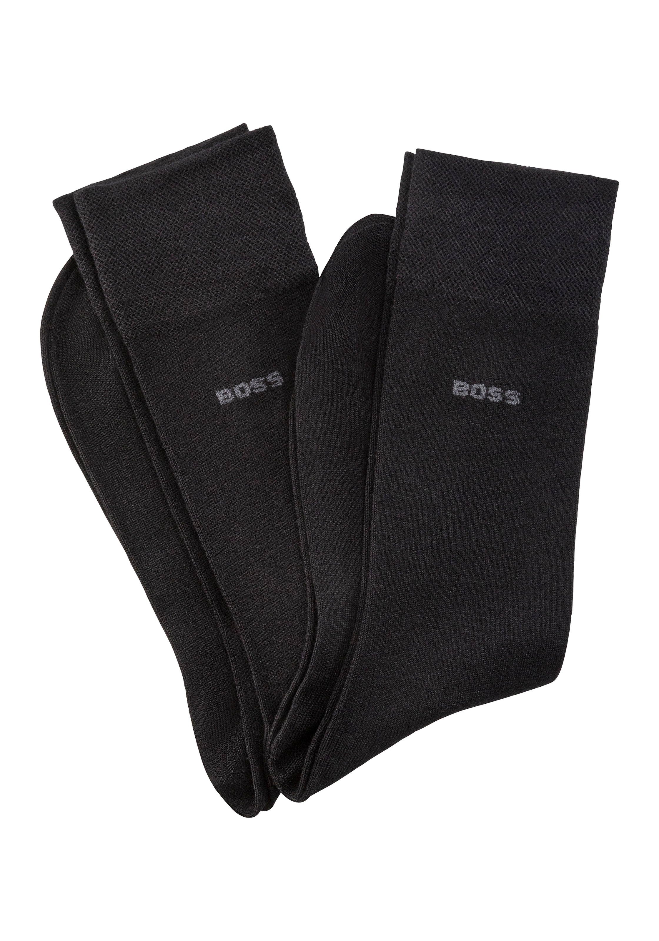 BOSS Businesssocken »2P RS Bamboo 1027« Packung, 2 Paar tlg. mit Strickbündchen