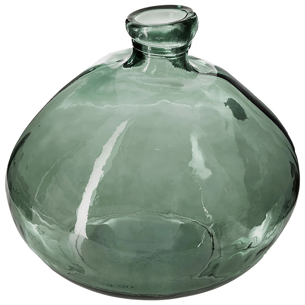 Vase dame jeanne verre recyclé kaki D 45cm