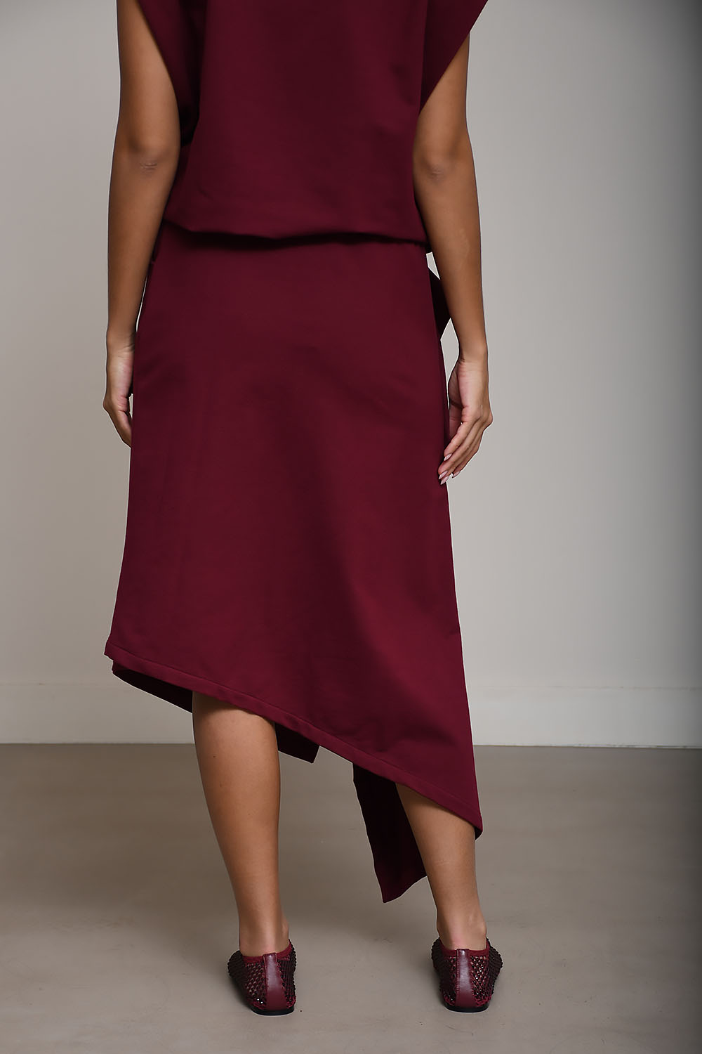 Sue cotton draped skirt