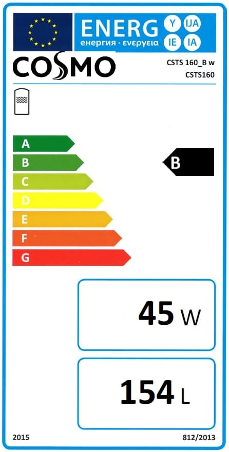 COSMO Warmwasserspeicher CSTS 120 | 120 L Unterstell-Speicher mit Glattrohr-Wärmetauscher | emailliert, PU-Isolierung, Thermometer, Magnesiumanode | für wandhängende Wärmeerzeuger