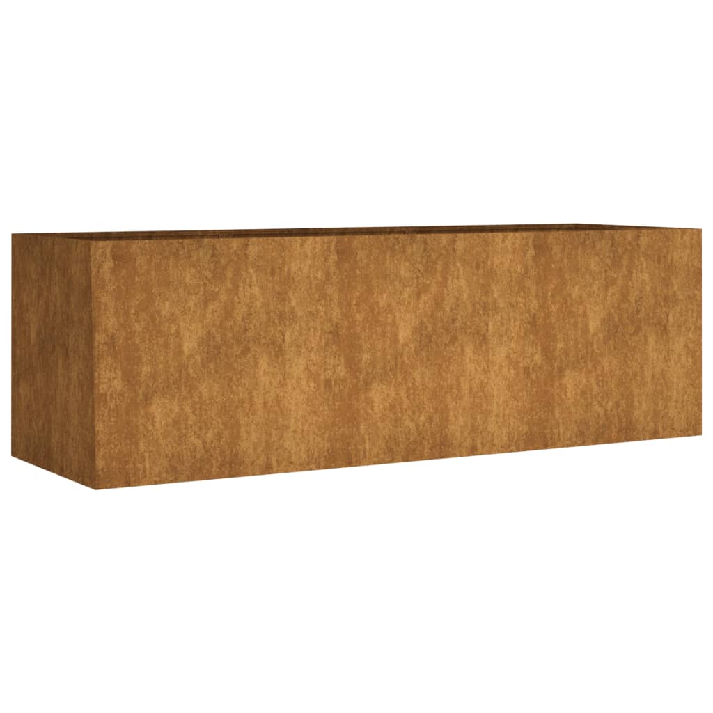 Vaso de aço Corten vidaXL, 120x40x40 cm