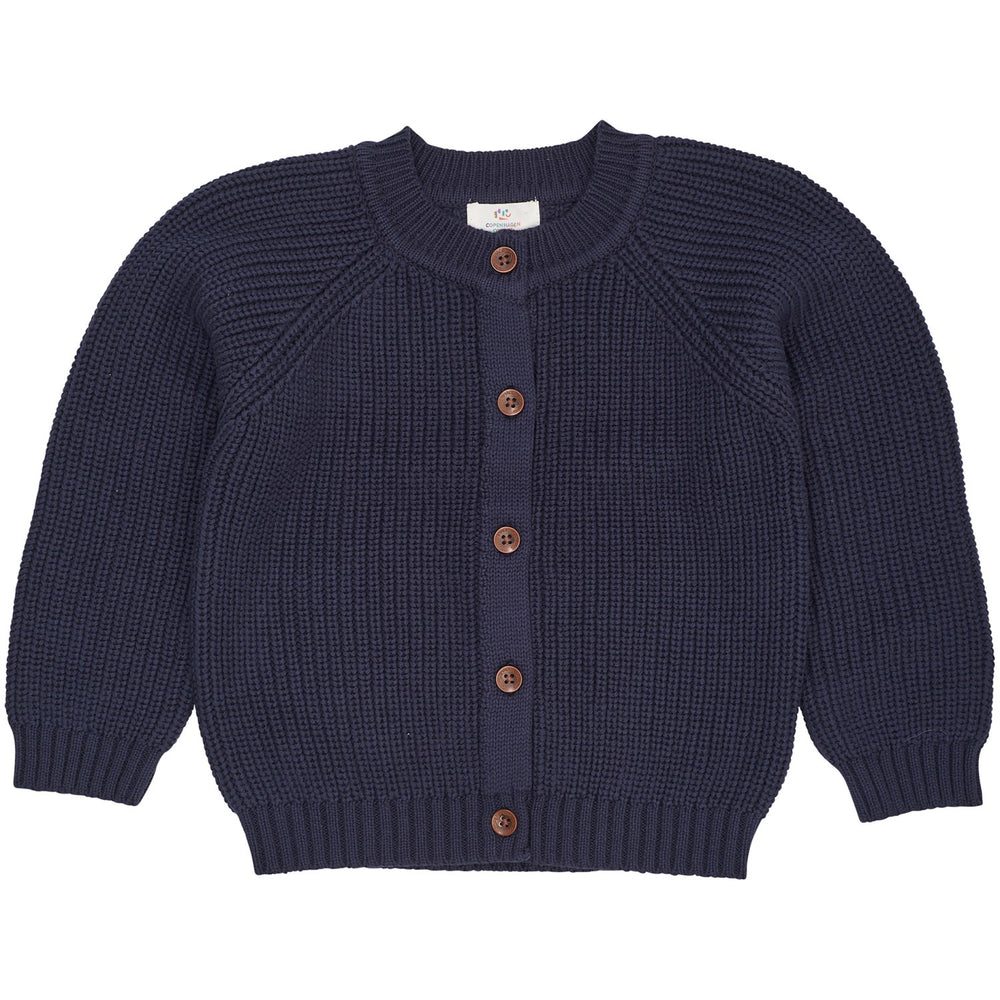 Køb COPENHAGEN COLORS Navy Strikket Classic Rib Cardigan