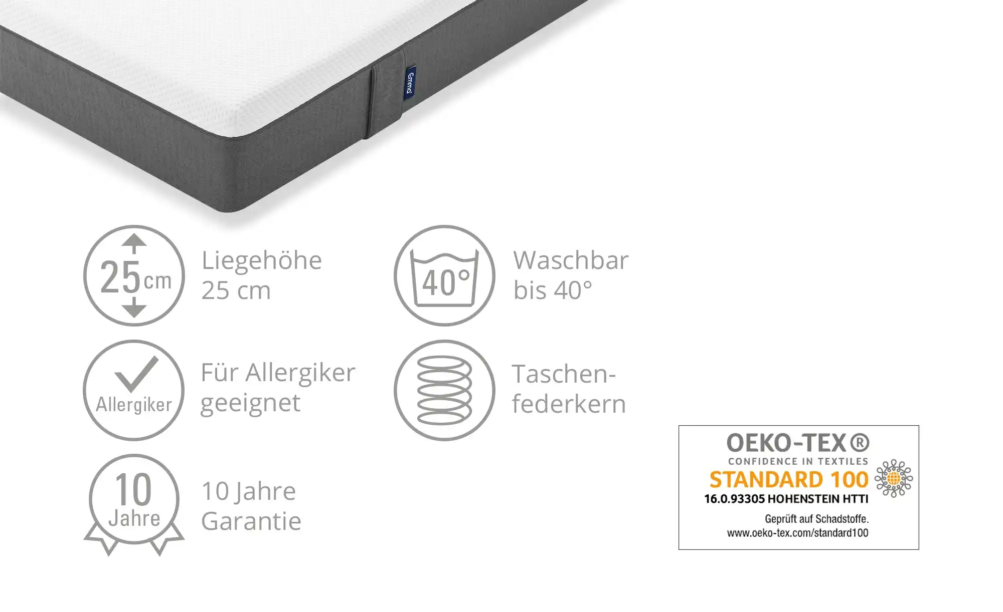 Emma Taschenfederkernmatratze Emma 25 Federkern