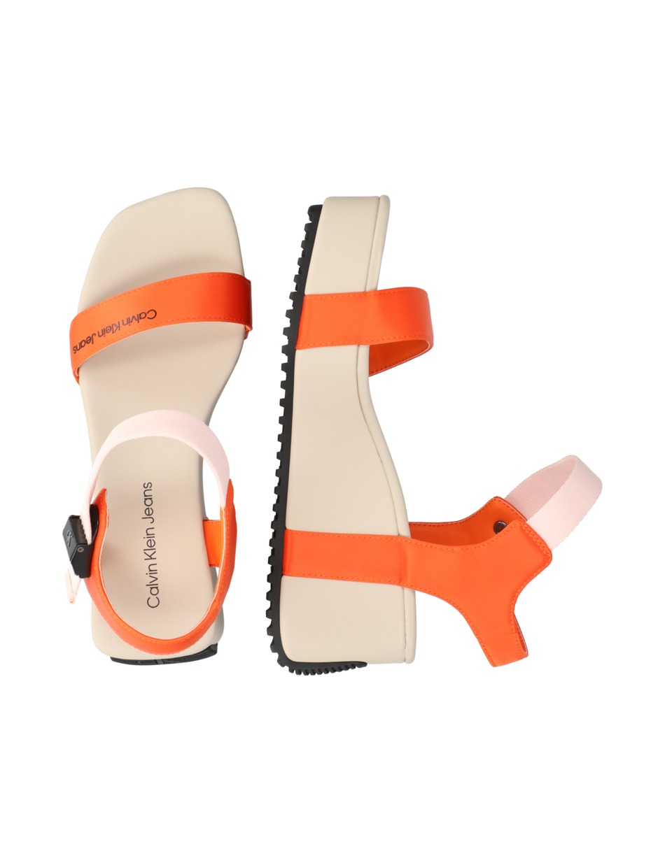 WEDGE BLOCK SANDAL SATIN/HW