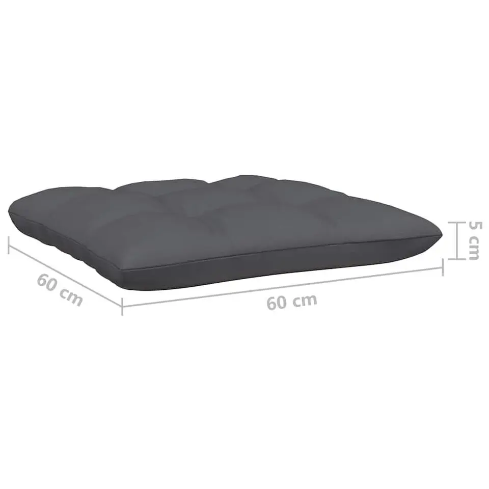 vidaXL - Loungeset - Zwart - Grenenhout - 3 stuks - Met kussens