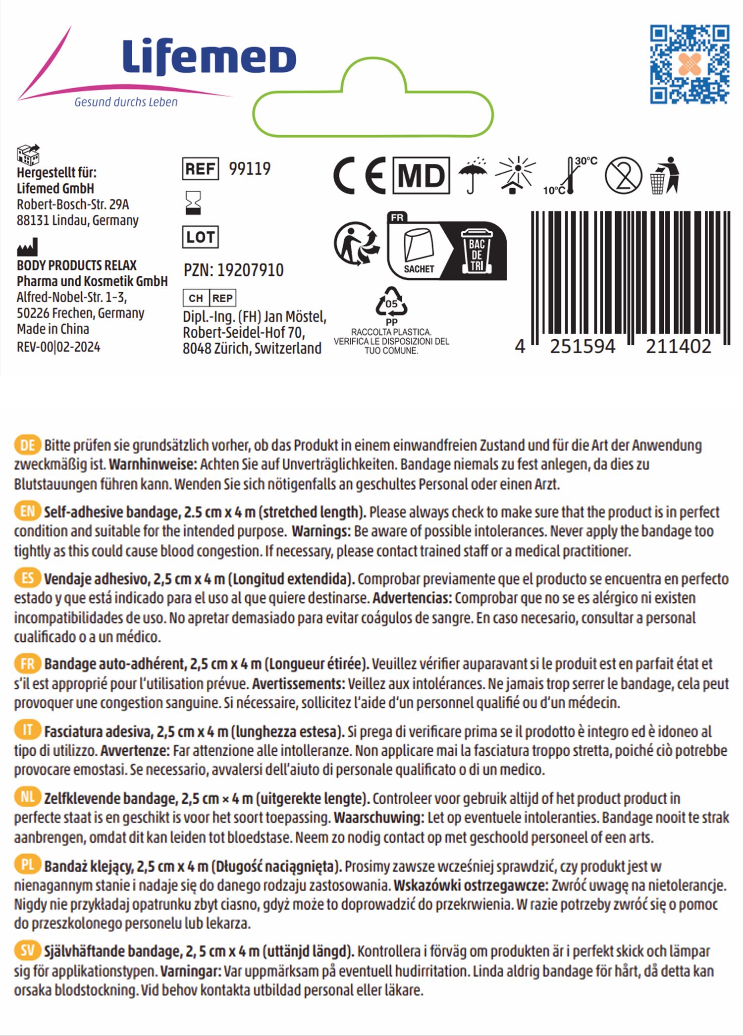 Lifemed Selbsthaftender Pflasterverband