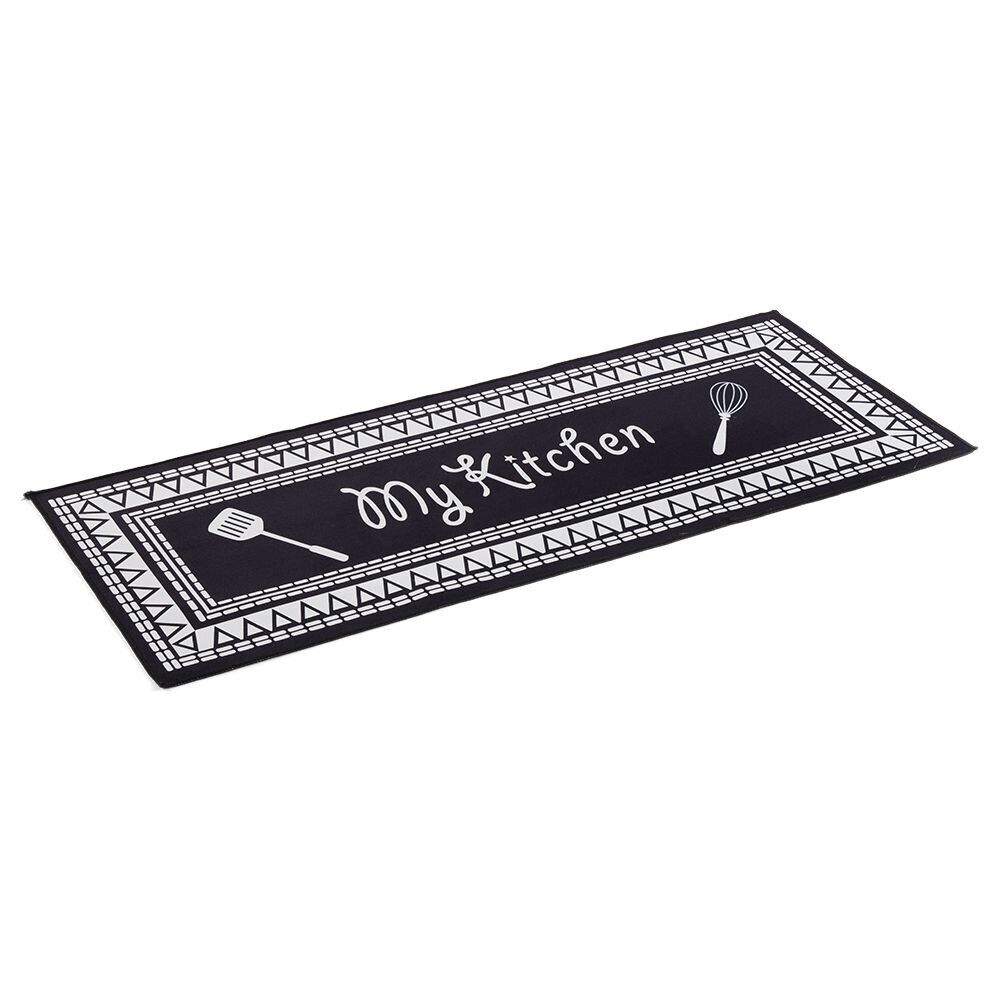 Tapis de cuisine My Kitchen noir et blanc 50x120cm
