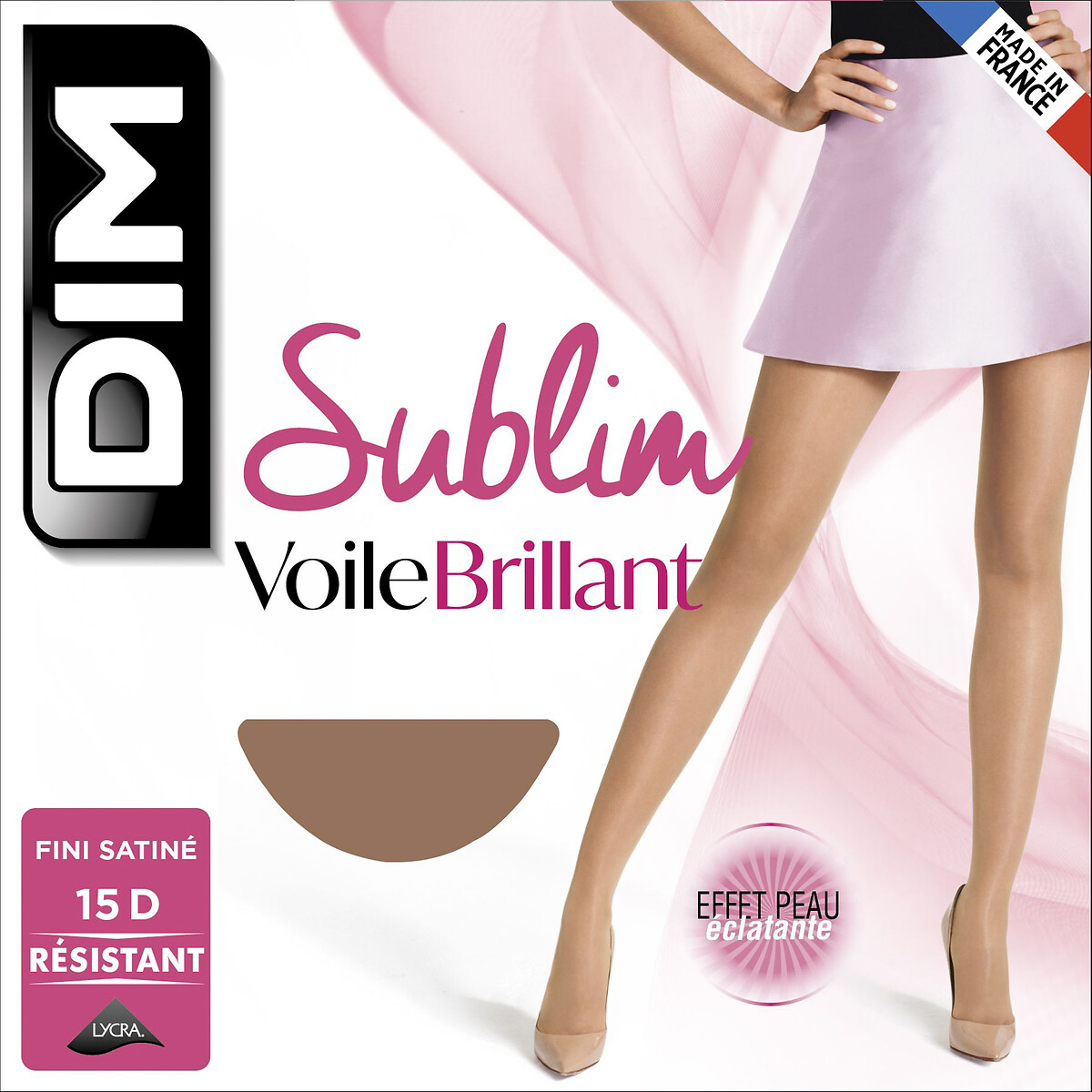 DIM<br>Meia-calça em voile brilhante Sublim 15 deniers