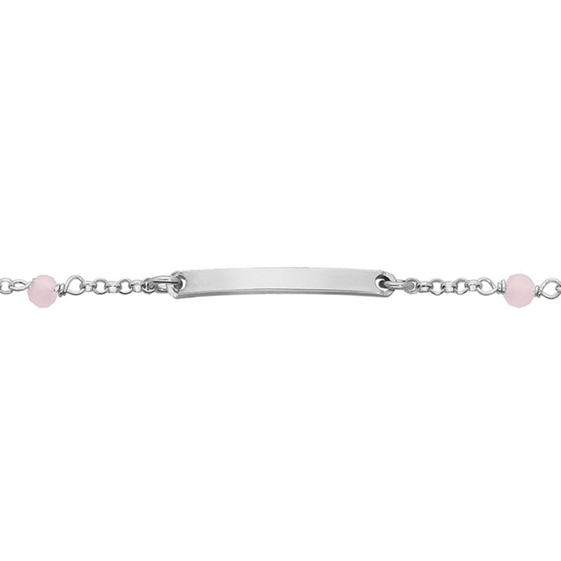 Bracelet identité enfant - Boules roses