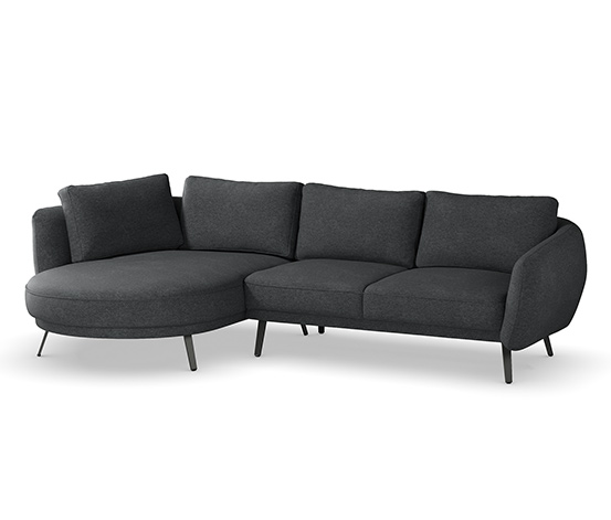 DOMO collection Loungesofa »Toledo«, links, anthrazit