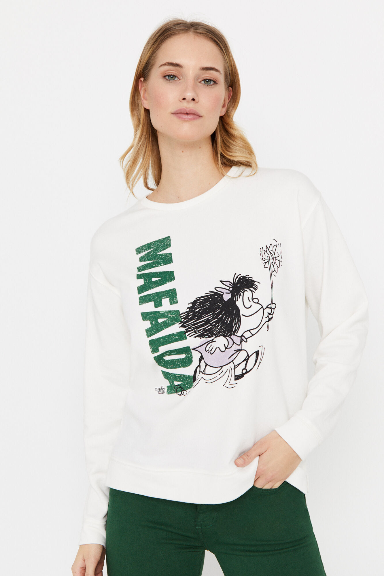 Blusa de moletom com saia - Marfim