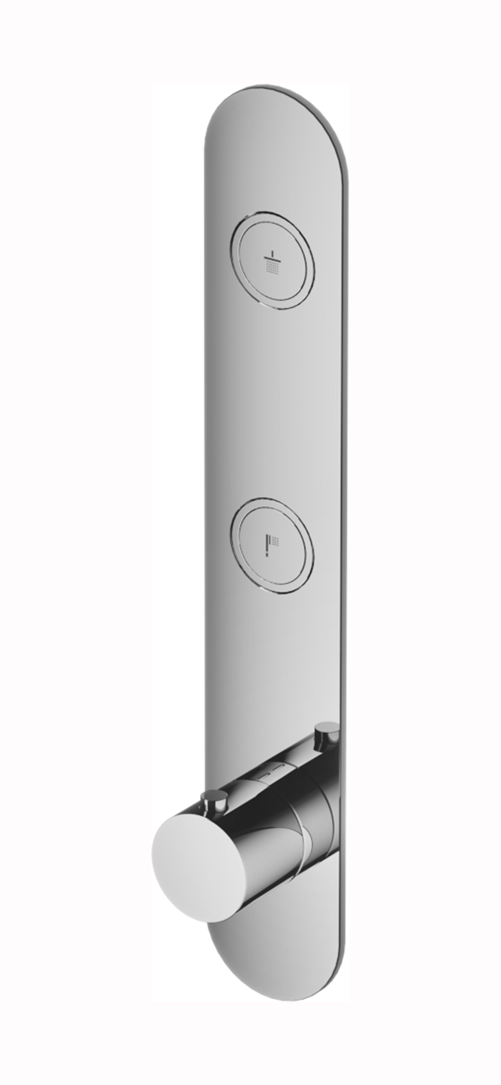 Hotbath Cobber Afbouwdeel thermostaat Verticaal met 2 push buttons Verouderd Ijzer PB066
