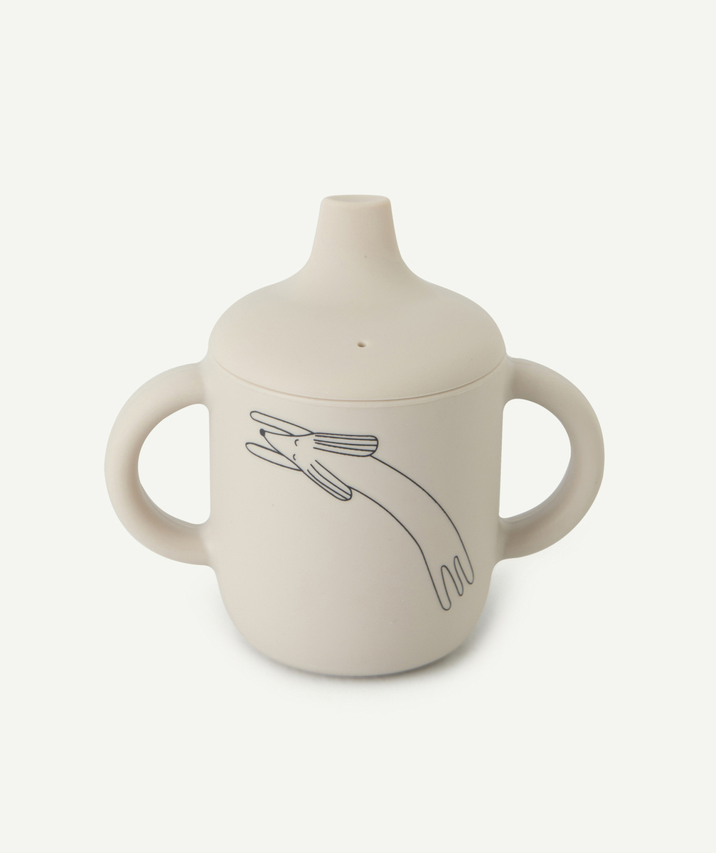 LIEWOODGOBELET À BEC EN SILICONE ÉCRU MOTIF CHIEN